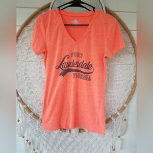 Orange Sherbet Fort Lauderdale Graphic T-Shirt Size Juniors Large